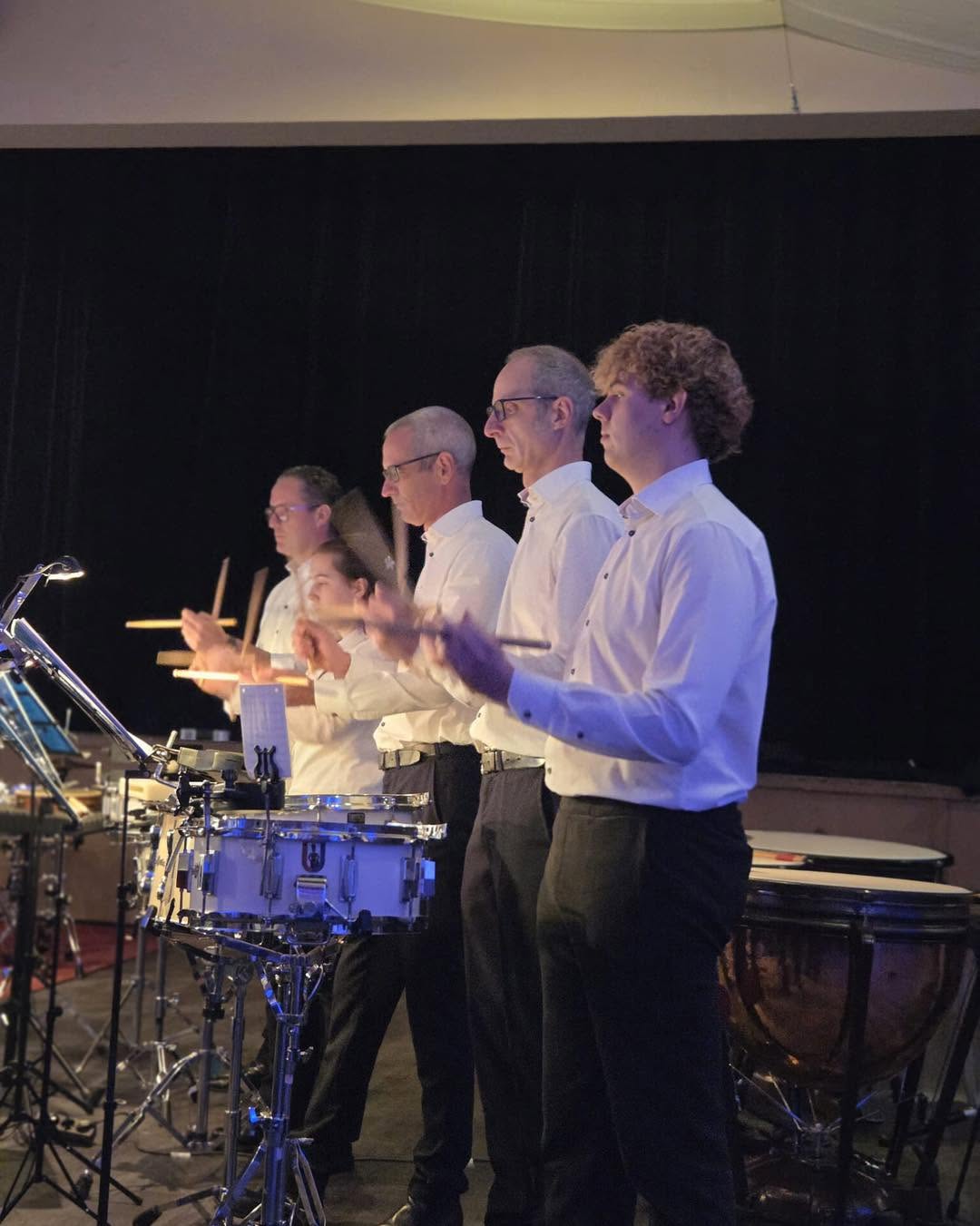 Slagwerkers tijdens het percussieconcert in De Obelisk
