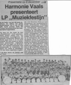 Voorvertoning: Presentatie LP Muziekfestijn, december 1985