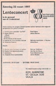 Voorvertoning: Programma Lenteconcert, 22 maart 1997