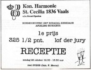 Voorvertoning: Receptie na het bondsconcours, 26 oktober 1997