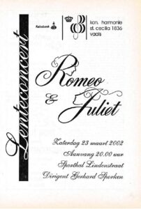 Voorvertoning: Romeo & Juliet — Lenteconcert, 23 maart 2002
