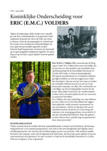 Voorvertoning: Koninklijke onderscheiding voor Eric Volders, 2020