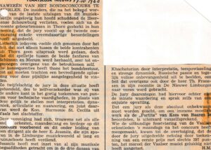 Krantenknipsel: nabeschouwing van het bondsconcours in Heerlen, 1968