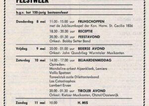 Origineel krantenknipsel: 150 jaar harmonie – feestweek en tentoonstelling in 1986