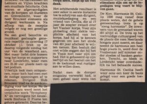 Origineel krantenknipsel: Concours Limbricht 1987 – een eerste prijs met 308 punten
