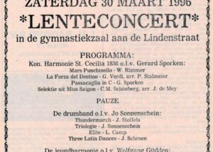Origineel krantenknipsel: Lenteconcert 1996 – de jeugdharmonie presenteert zich