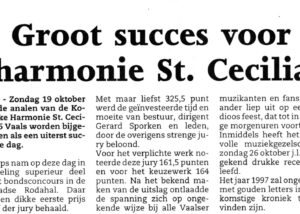 Origineel krantenknipsel: Bondsconcours Kerkrade 1997 – 325,5 punten en lof der jury