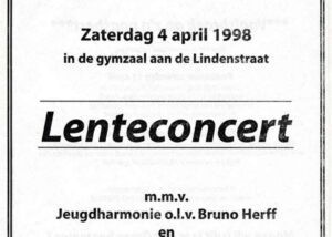 Origineel krantenknipsel: Lenteconcert 1998 – nieuw repertoire en jonge aanwas