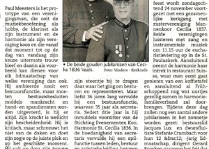 Origineel krantenknipsel: Ceciliafeest 2002 – dubbel goud voor Peter Mürer en Paul Meesters