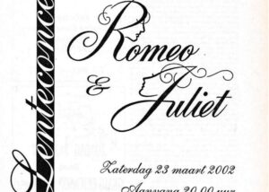 Origineel krantenknipsel: Romeo & Juliet – lenteconcert 2002 op weg naar Venlo