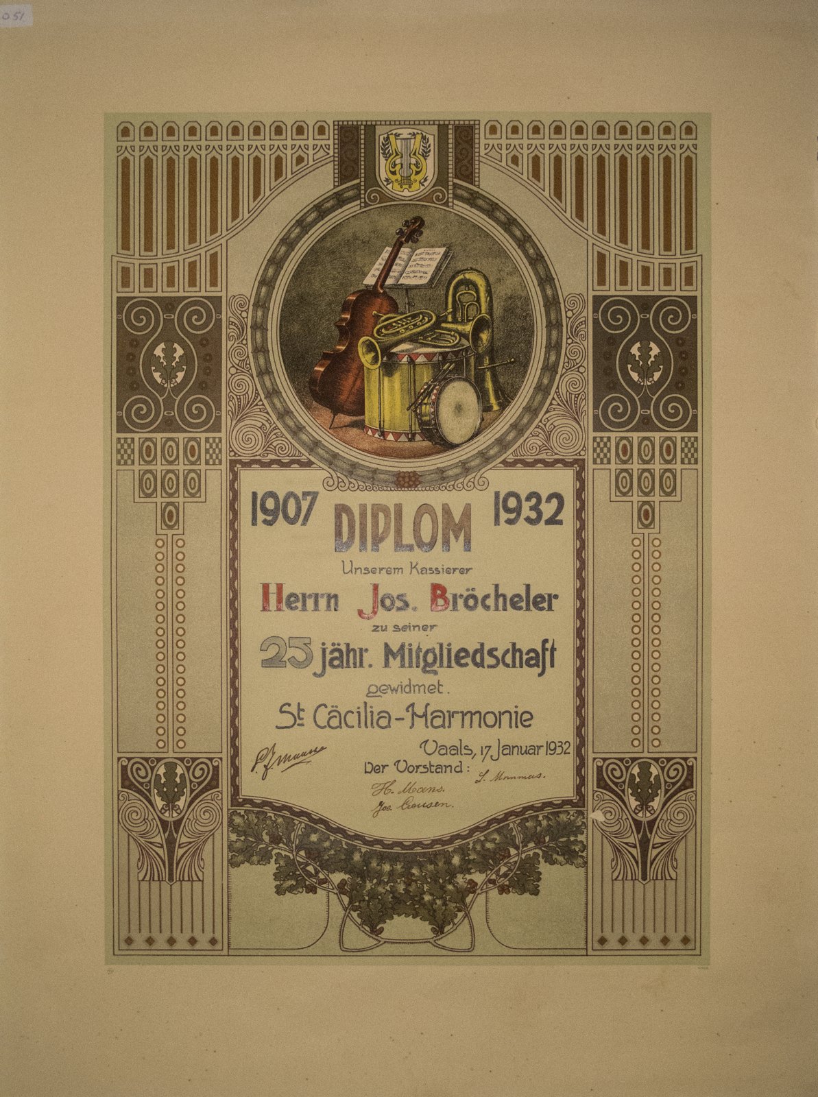 Diploma Jos Bröcheler