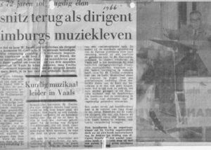 Origineel krantenknipsel: Eduard Jessnitz neemt de muzikale leiding over (1966)