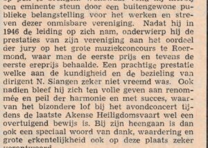 Krantenknipsel: Een nieuwe dirigent voor St. Cecilia – 1959