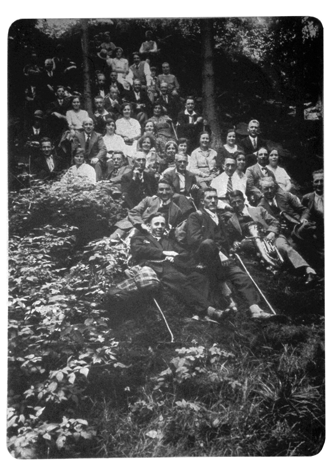 Uitstapje van de harmonie naar Monschau, 1932. Verenigingsarchief.